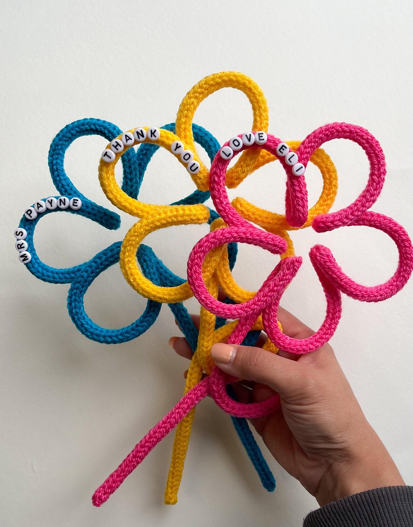 Personalized Knitted Wire Flower Gift