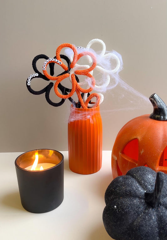 Personalized Knitted Wire Halloween Flower