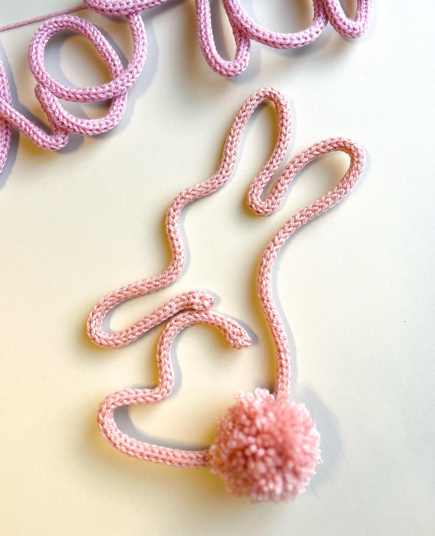 Knitted Wire Bunny with Pom Pom Tail
