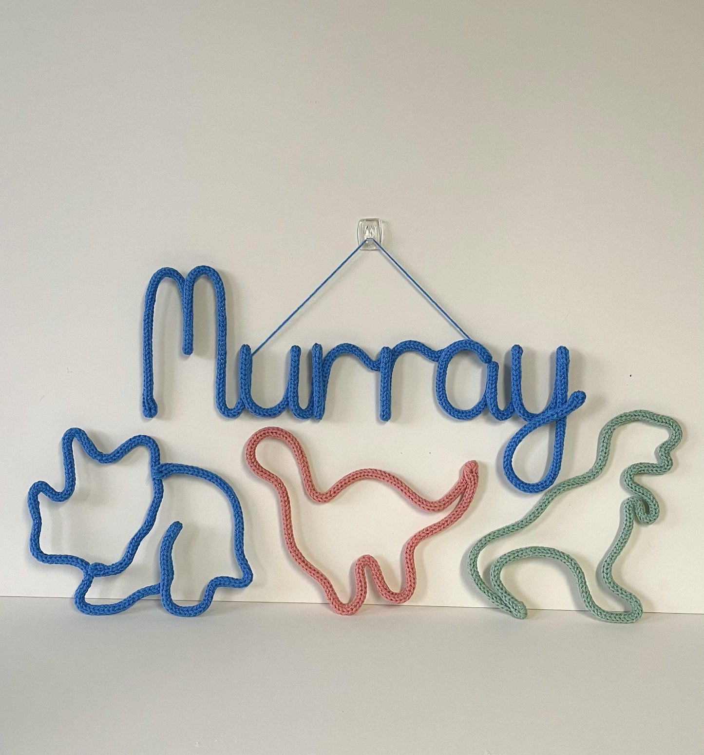 Knitted Wire Dinosaur Wall Art