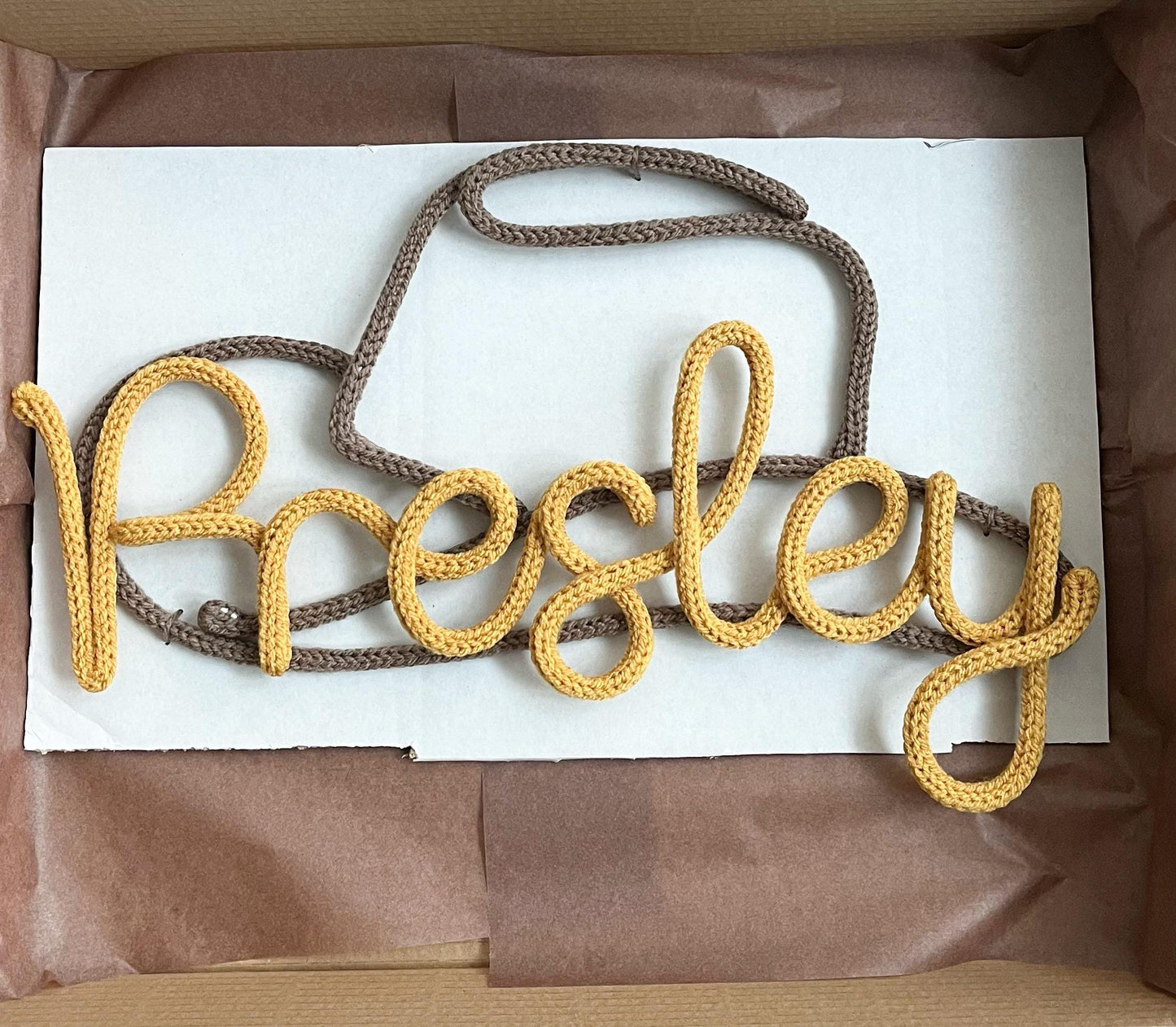Knitted Wire Cowboy Hat with Custom Name