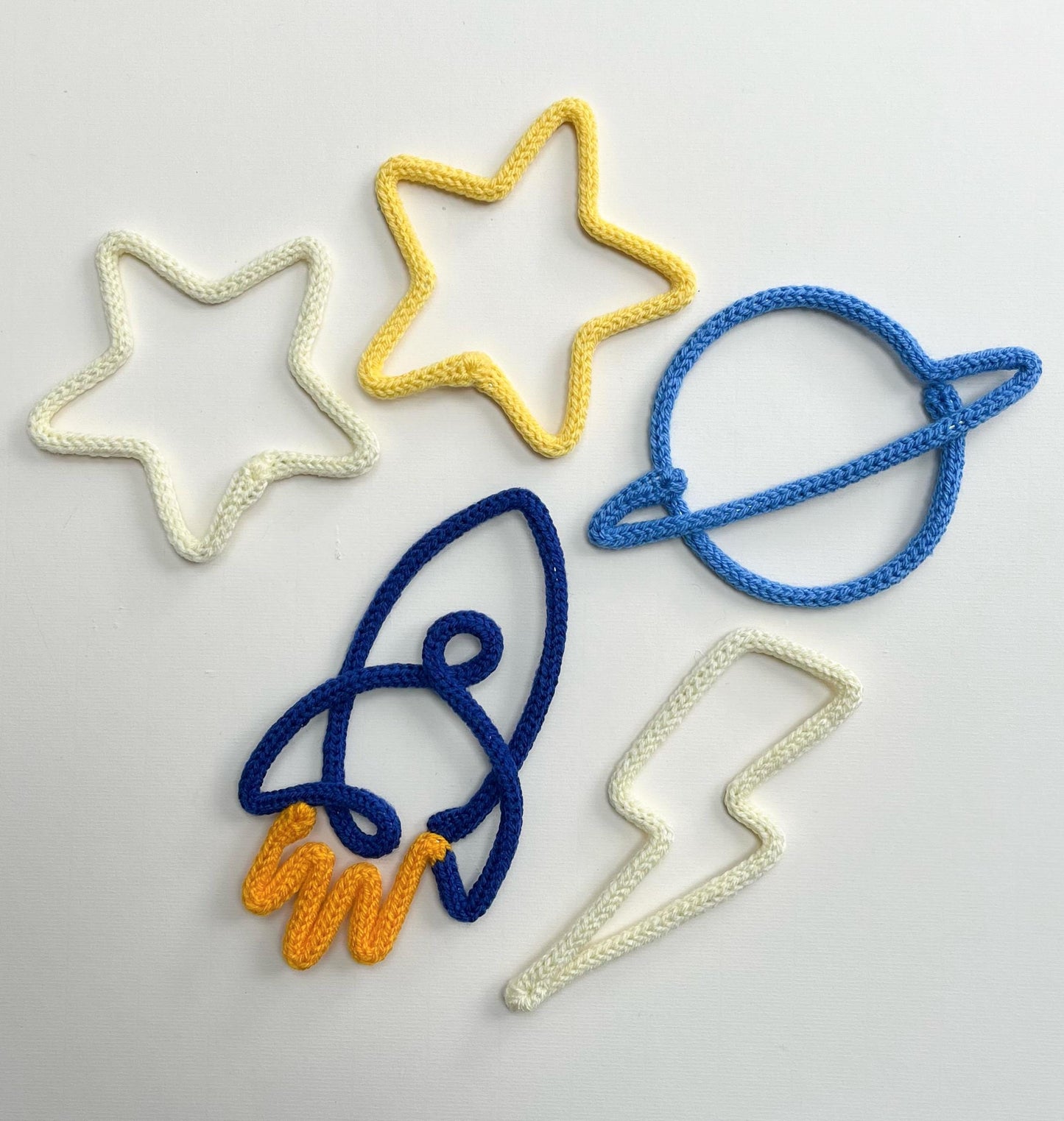 Knitted Wire Rocket: Space Nursery Decor