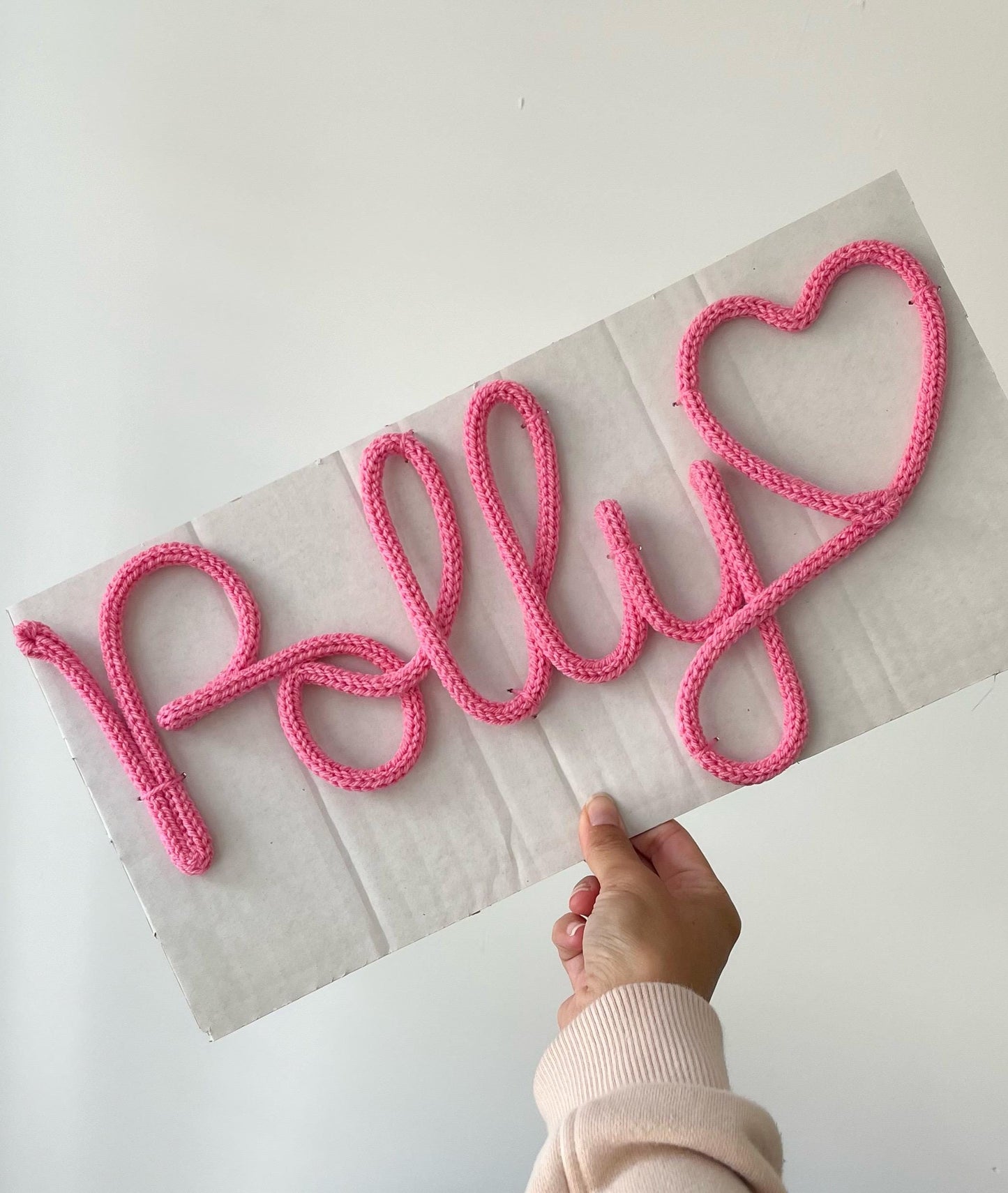 Knitted Wire Name Sign with Heart