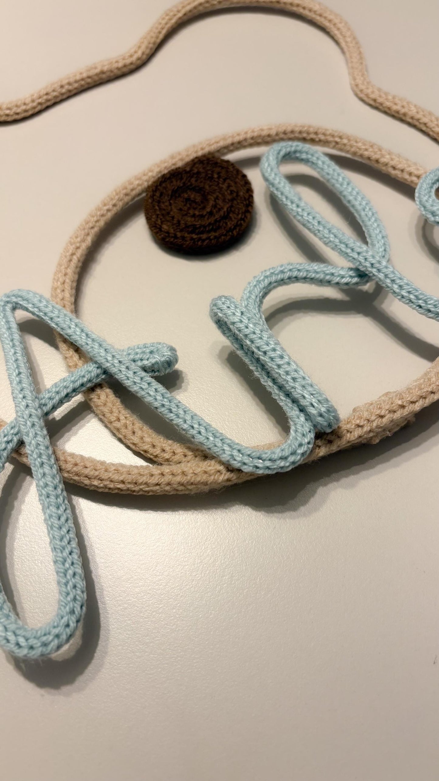 Knitted Wire Name Sign with Teddybear