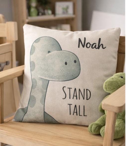 Personalized Dinosaur Nursery Cushion