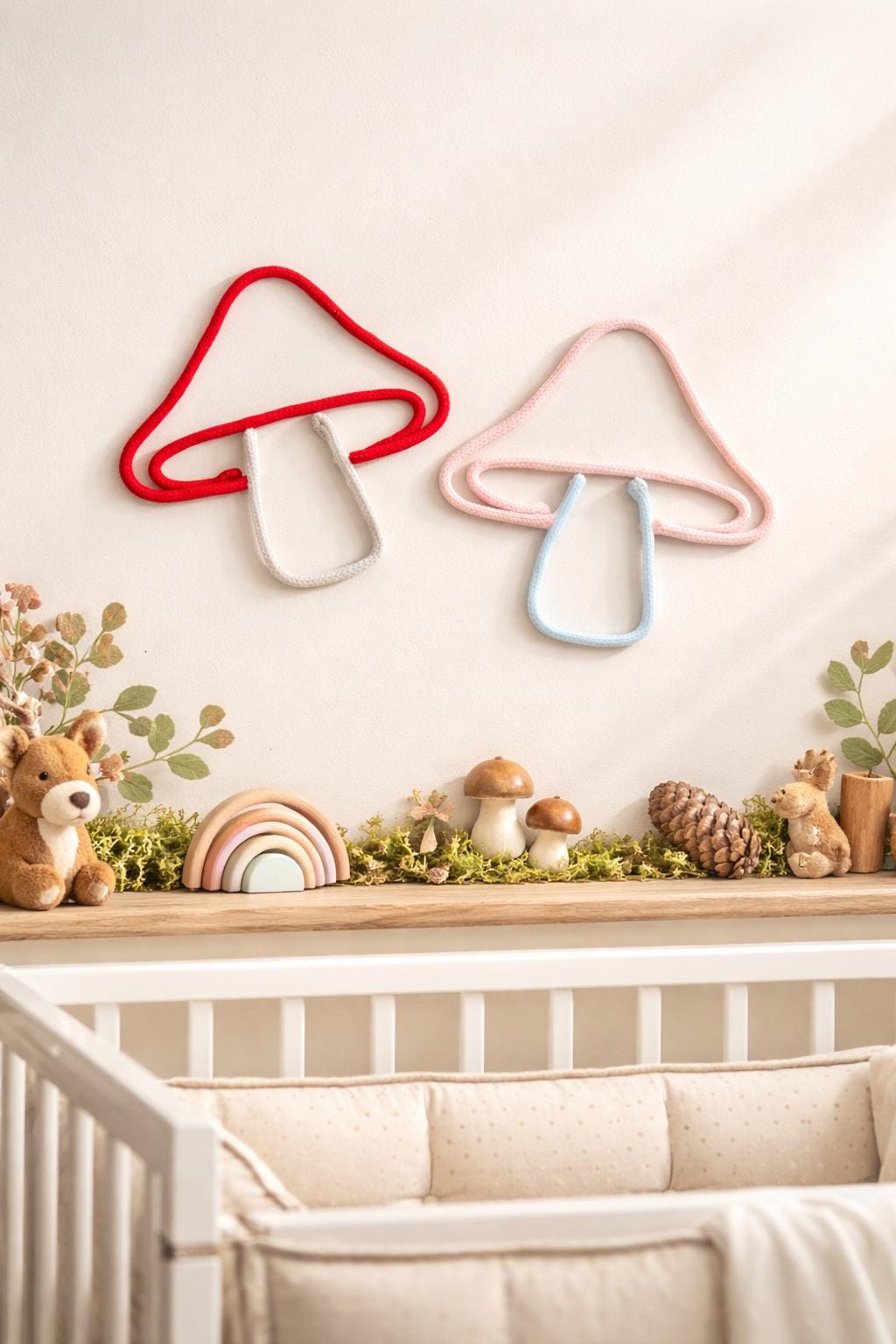 Knitted Wire Mushroom Wall Decor