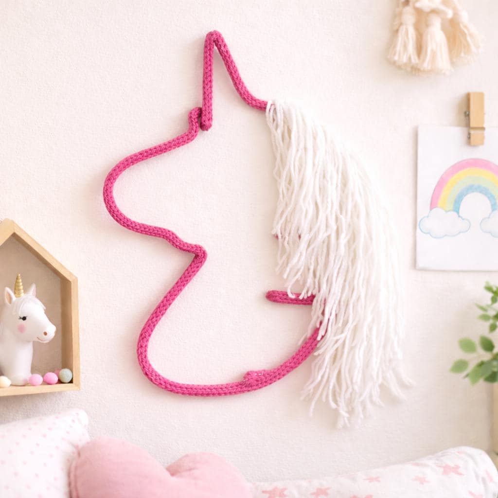 Knitted Unicorn Wall Decor