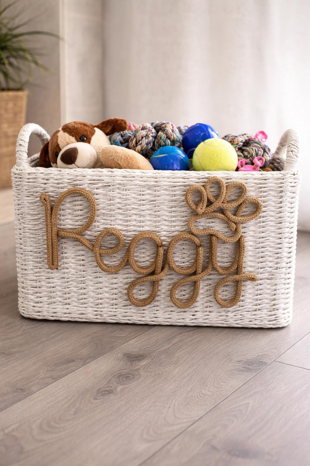 Custom Rope Name Sign with Paw Print