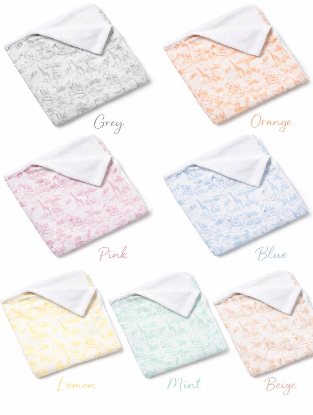 Personalised Safari Cotton Baby Blanket
