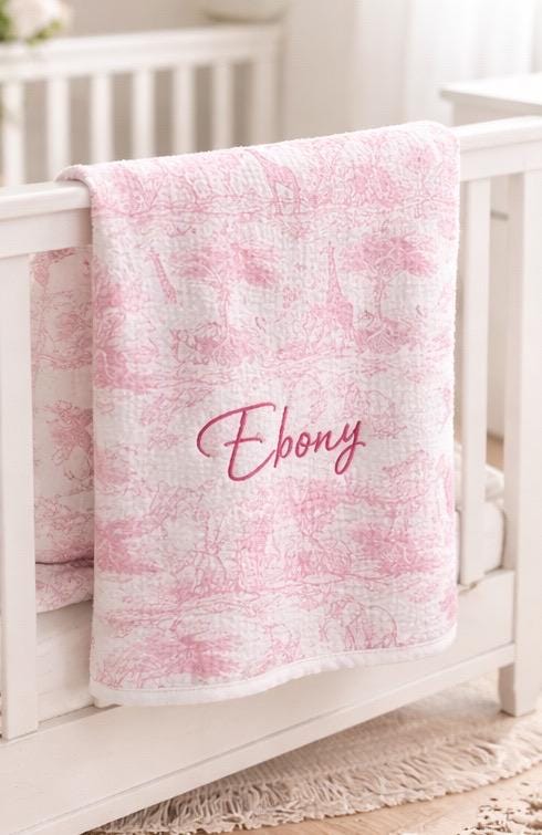 Personalised Safari Cotton Baby Blanket