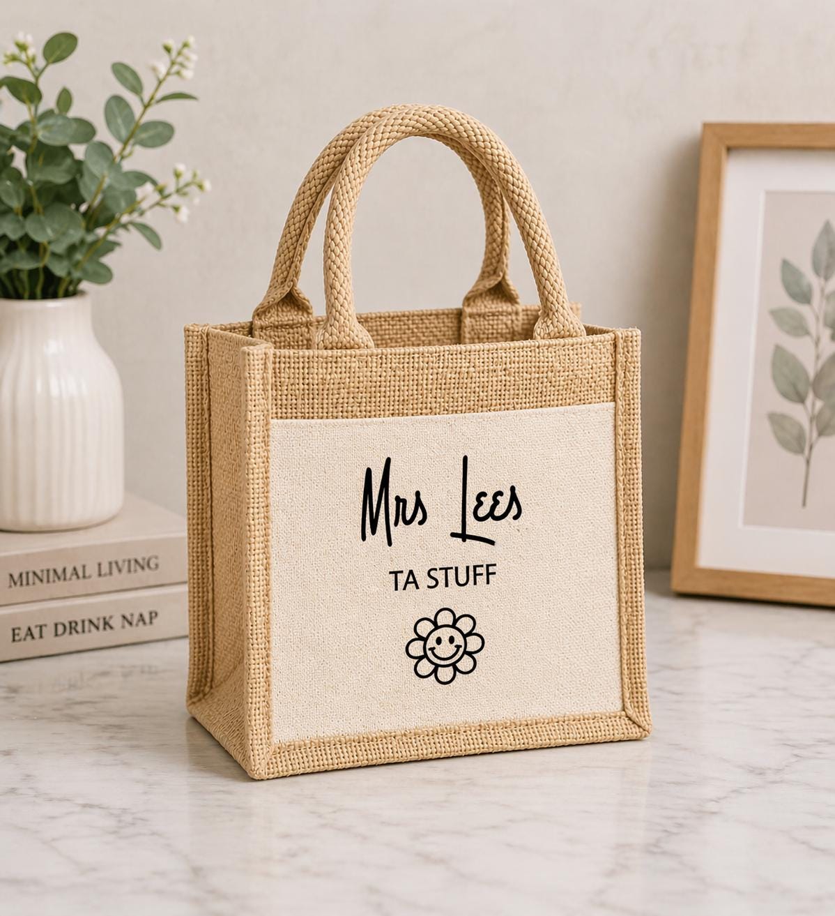 Personalised Jute Teacher Tote Bag