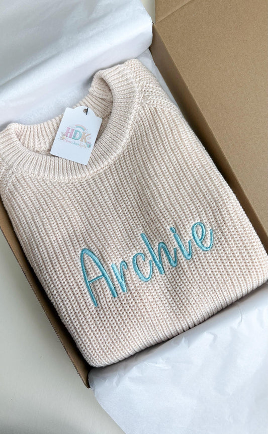Personalised Embroidered Knit Jumper